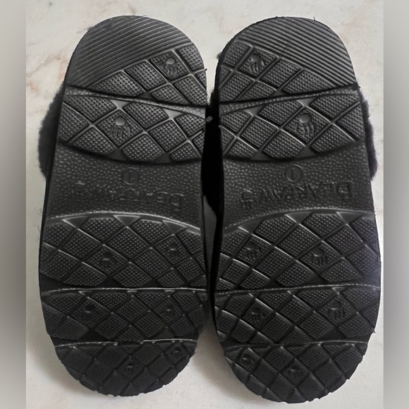 BearPaw Loki II Youth Size 1 Genuine Sheepskin Fur Lined Clog/Slipper Black EUC - Picture 5 of 6